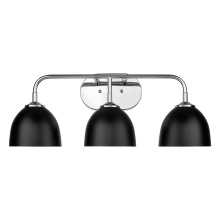 Golden Canada 6956-BA3 CH-BLK - Yep by Golden Lighting Zoey 3-light Vanity in Chrome and Matte Black shade